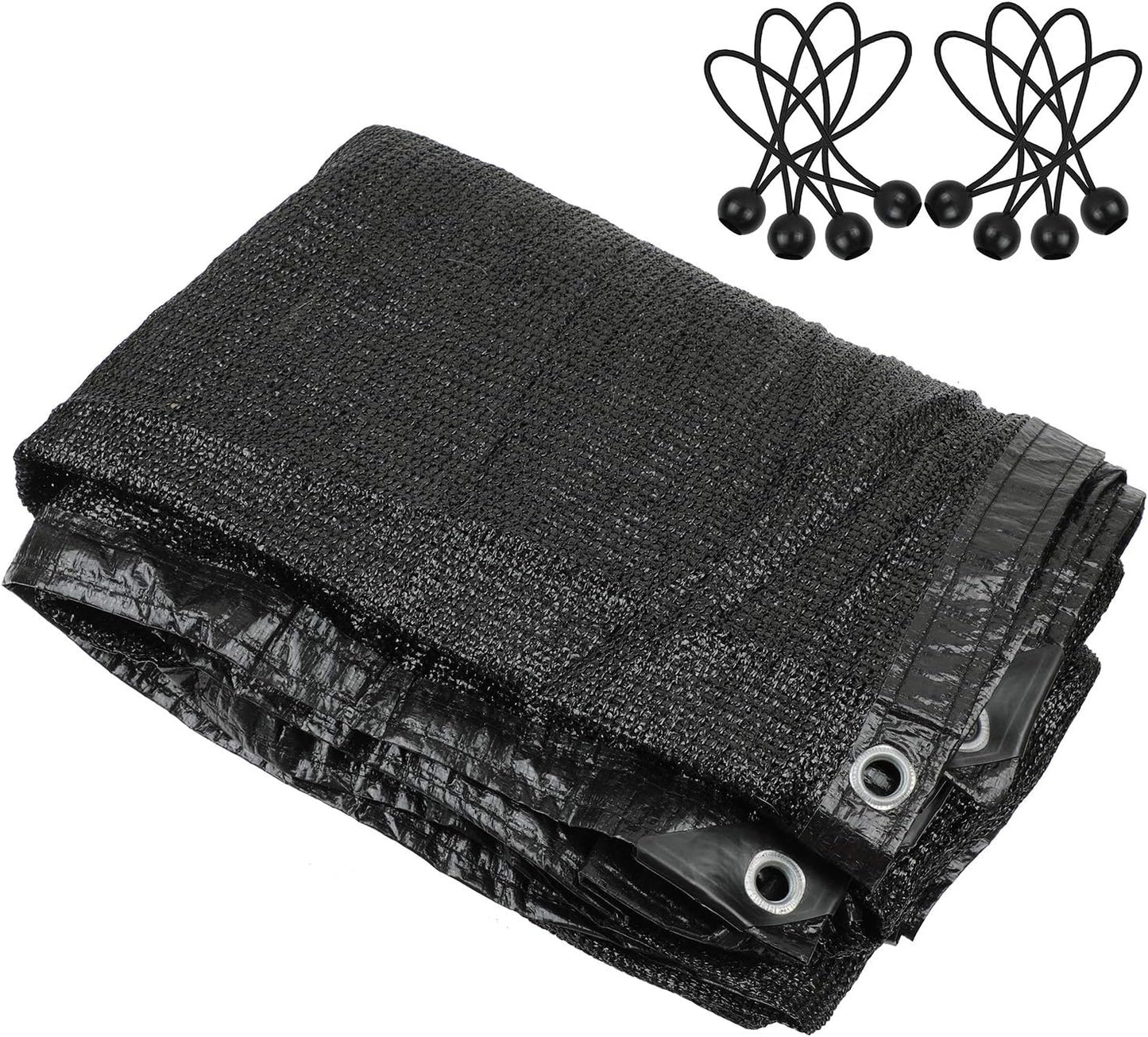 Plant Covers Greenhouse Shade Cloth 90% UV-Resistant Protection Plants Flowers Pet Kennels Shade Net Taped Edge with Gromments Included 10pcs 6" Ball Bungee (6.5ft 10ft)