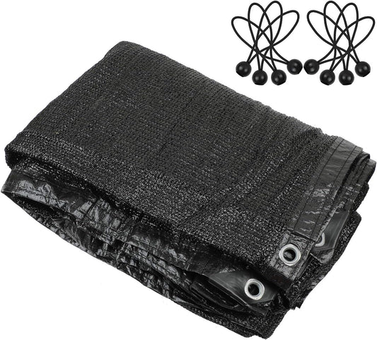 Greenhouse Covers Sunblock Shade Cloth Net Mesh Tarp 90% UV-Resistant Protection Plants Flowers Pet Kennels Outdoor Shade Screen Taped Edge with Gromments Included 18pcs 6" Ball Bungee (10ft 20ft)