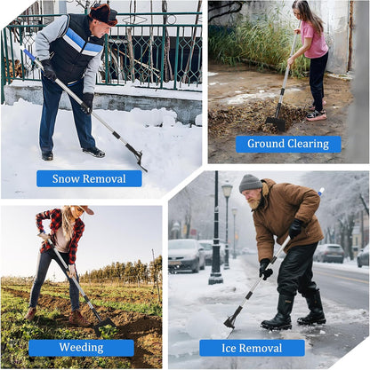 Garden Flat Shovel,Heavy Duty Weeding Tools Gardening,57 Inch Multifunctional Garden Cleaning Shovels, Floor Scrapers Long Handle,Metal Weeding Scraper for Lawn Edging, Ice Scraper, Snow Shovel