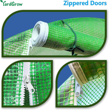YardGrow Greenhouse Replacement Cover Larger Walk in Outdoor Plant Gardening Greenhouse (Frame Does NOT Included) (Green, 10'x7'x6')
