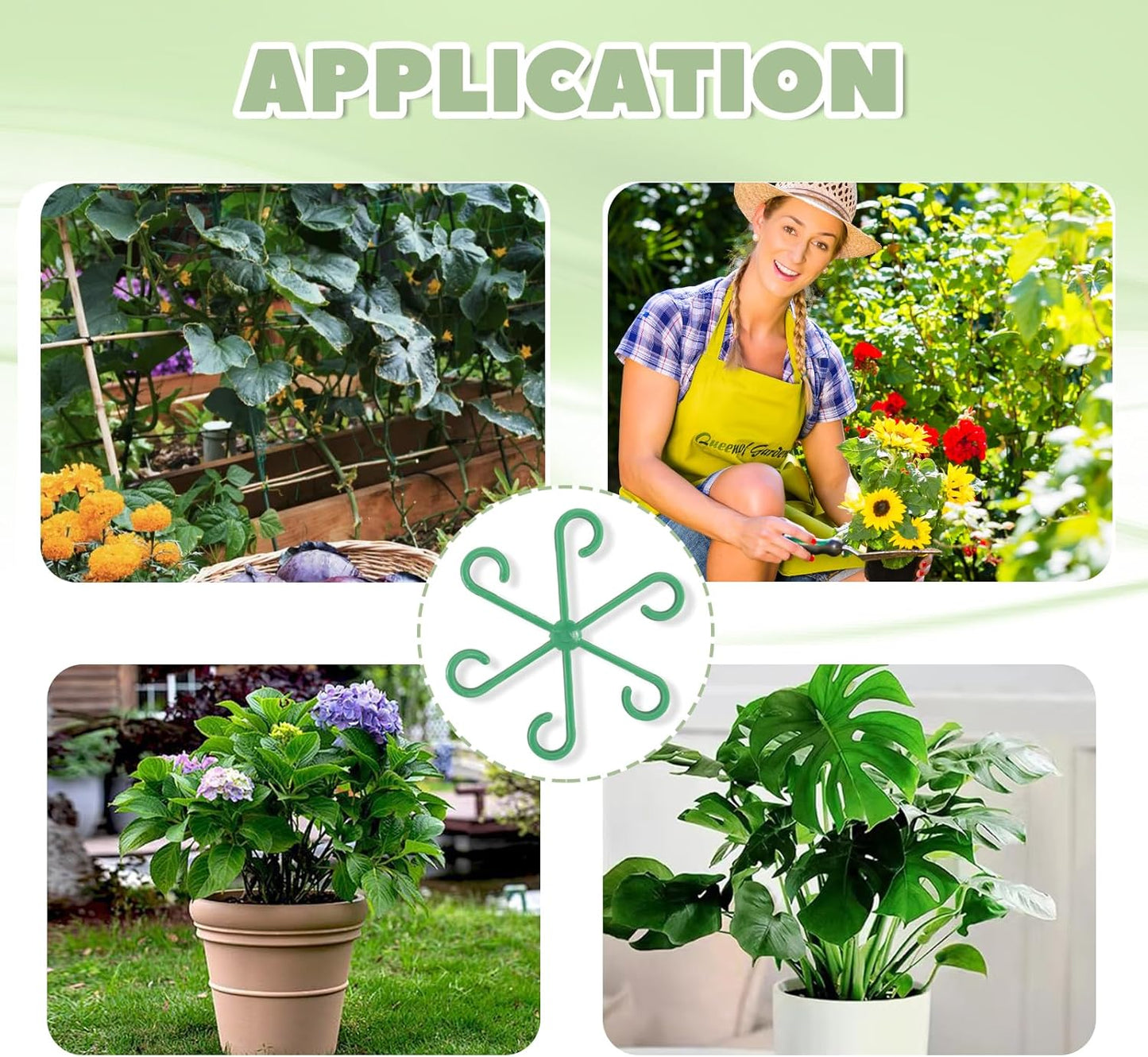 Monstera Plant Support, 16Pcs Plant Stem Support for Indoor Plants - Heavy Sturdy Climbing Plant Stakes for Potted Vines, Monstera, Flowers Green