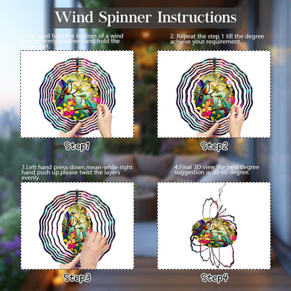 Hummingbird Wind Spinner,3D Frosted Wind Spinner Hanging for Yard and Garden Balcony10 Metal Hanging Hummingbird Wind Sculptures Made of Tough Steel Plate