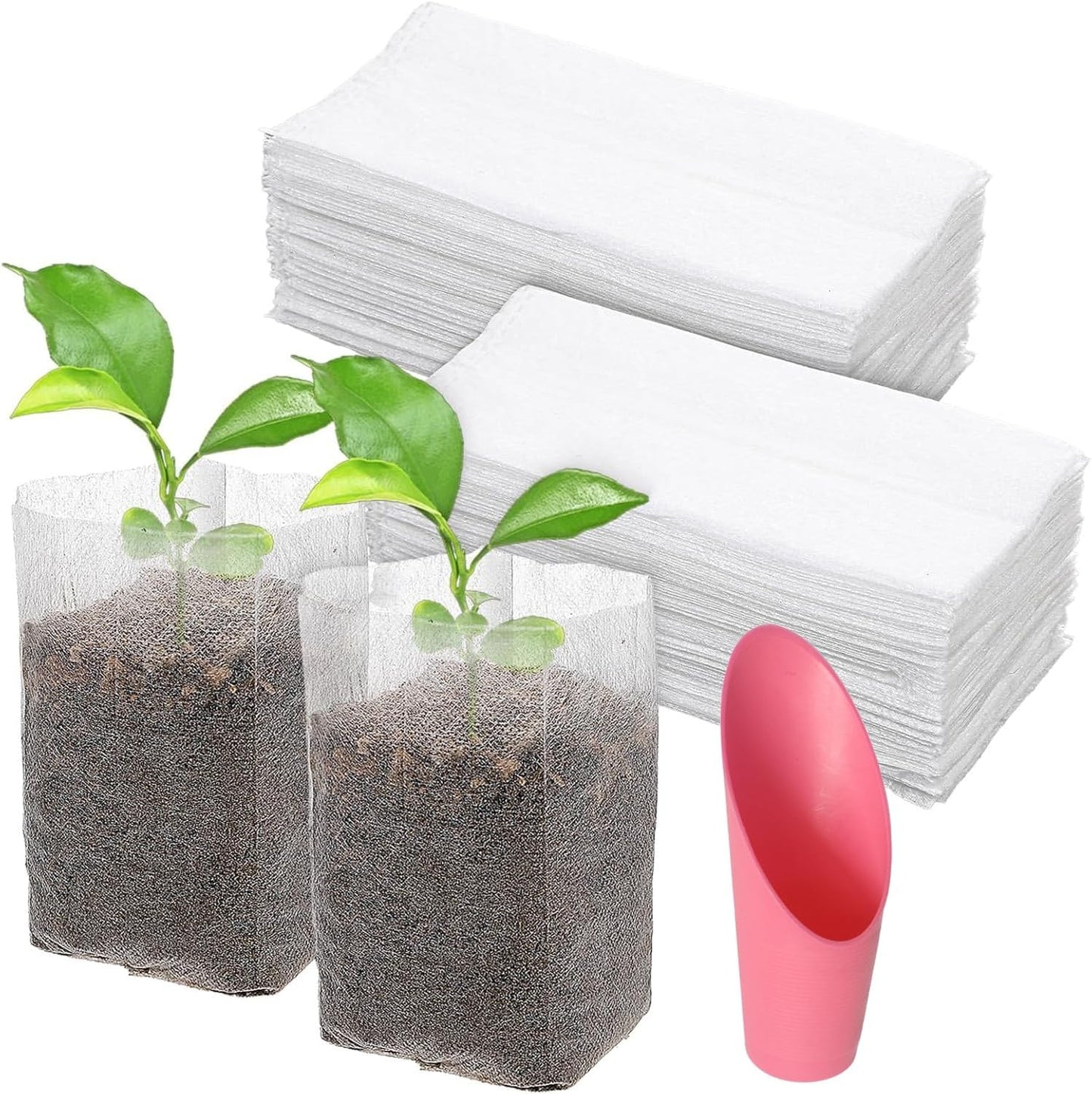 Plant Nursery Bags, Non-Woven Biodegradable Plant Grow Bags Fabric Seedling Starter Bags for Vegetable Flower Fruit Saplings Tree, Home Garden Supply (5.52"x7.48"/Pack of 200)