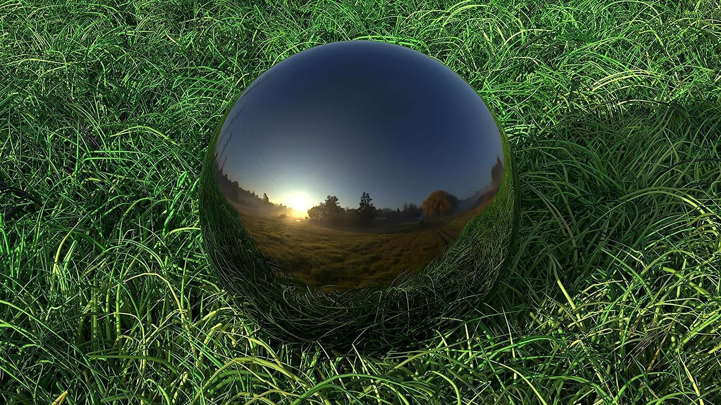 Lulu Decor, Titanium Stainless Steel Gazing Mirror Ball Size 16, Smooth Reflective Shiny Garden Decoration Globe