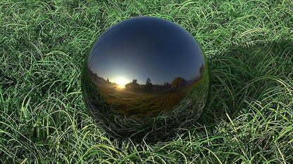 Lulu Decor, Size 14 Titanium Stainless Steel Gazing Mirror Ball, Smooth Reflective Shiny Garden Decoration Globe