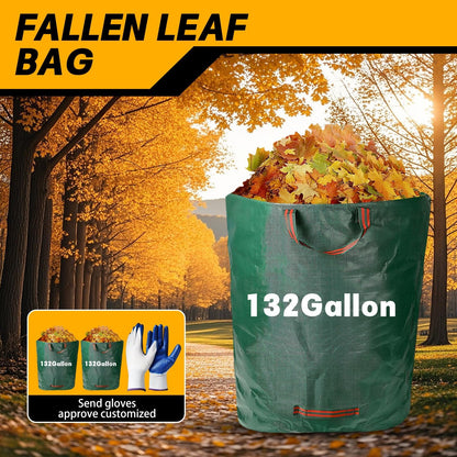 Reusable Yard Waste Bags - 2 Pack, 132 Gallon Large Yard Waste Bag with Reinforced Handles, Ideal for Grass, Leaves, and Yard Waste - Durable and Garden Waste Bags, Large Leaf Bags Stand Up.