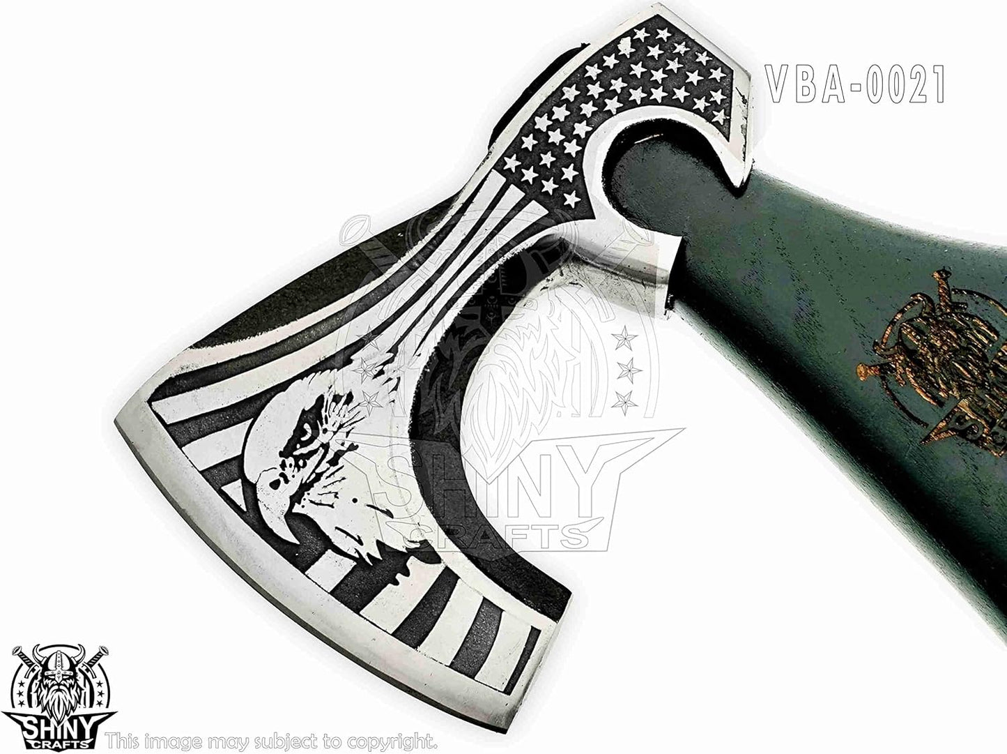 SHINY CRAFTS-Axes Berserker Axe Hatchet Tomahawk Battle Axe-Handmade Viking Axe with Carbon Steel Head with Ashwood Handle Viking Gifts for Men with Premium Quality Leather Sheath (SCA 21)