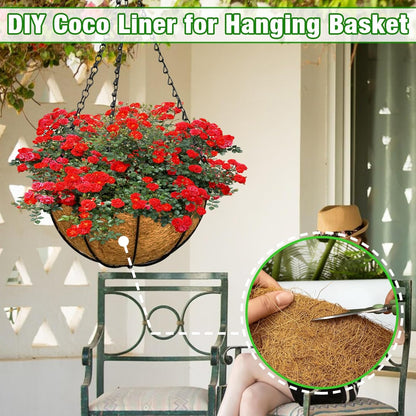 ZeeDix 16 x 80 inches Thickened Coco Liner Roll for Planters- Natural Coconut Flower Basket Liners Coco Coir Mat for Plants Flowers Vegetables Reptiles Carpet