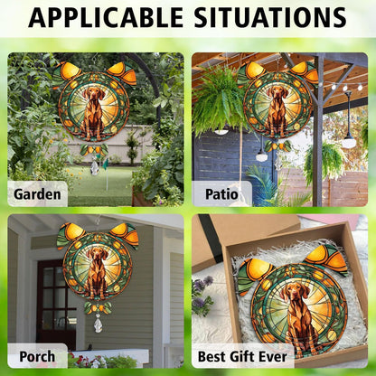 Vizsla Dog Ears Wind Spinner, Vizsla Wind Spinner Hanging for Yard and Garden V02