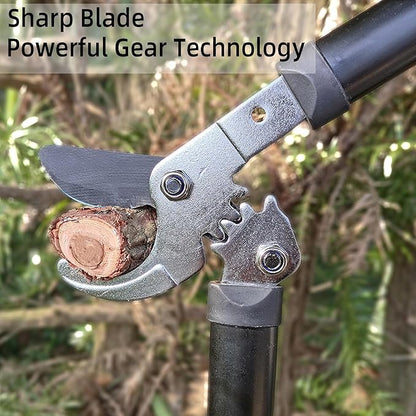 Loppers Tree Trimmer Branch Cutter with Powerful Gear Action, Super Pruner Tree Clippers Tree Pruner, Chops Thick Branches Ease, Sharp Steel Blade with 1.3 Inch Cutting Capacity(15 Inch)