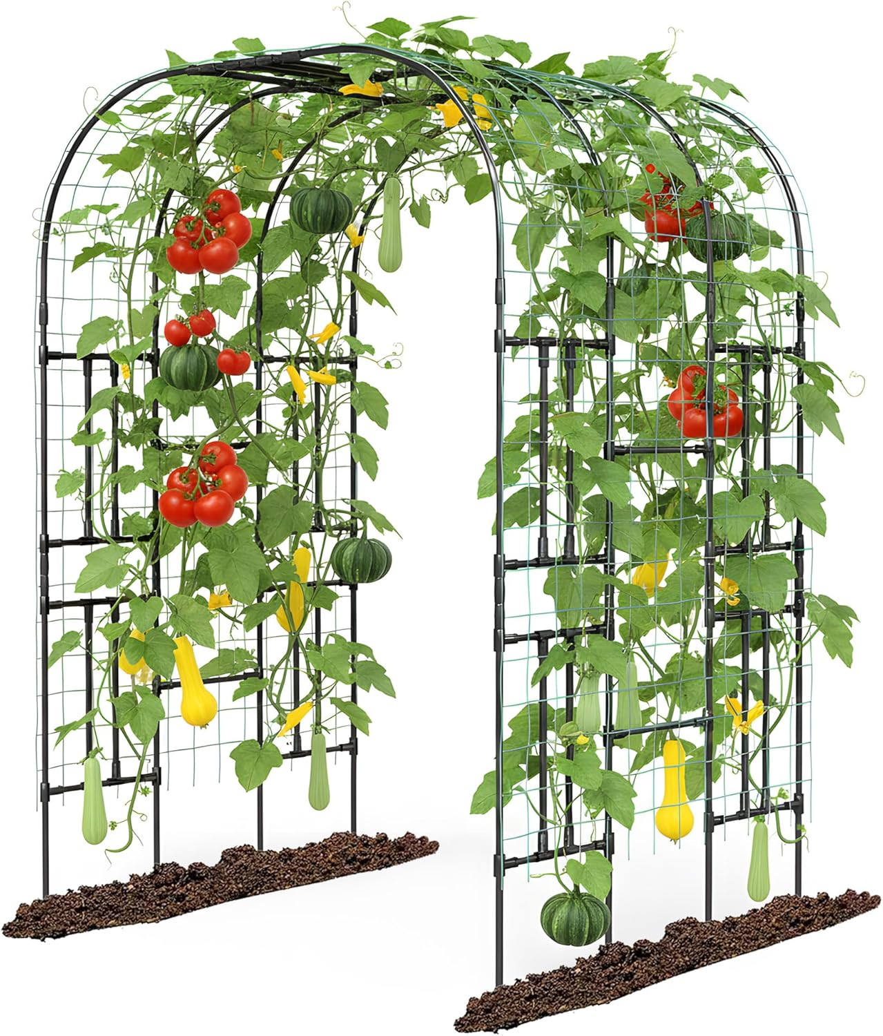 Garden Arch Trellis for Climbing Plants, 7.22 FT Tall Large Arbour Archway for Rose Vine Cucumber Vegetables, Wide Garden Arch for Lawn, Party, Ceremony Wedding Decoration.
