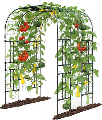 Garden Arch Trellis for Climbing Plants, 7.22 FT Tall Large Arbour Archway for Rose Vine Cucumber Vegetables, Wide Garden Arch for Lawn, Party, Ceremony Wedding Decoration.