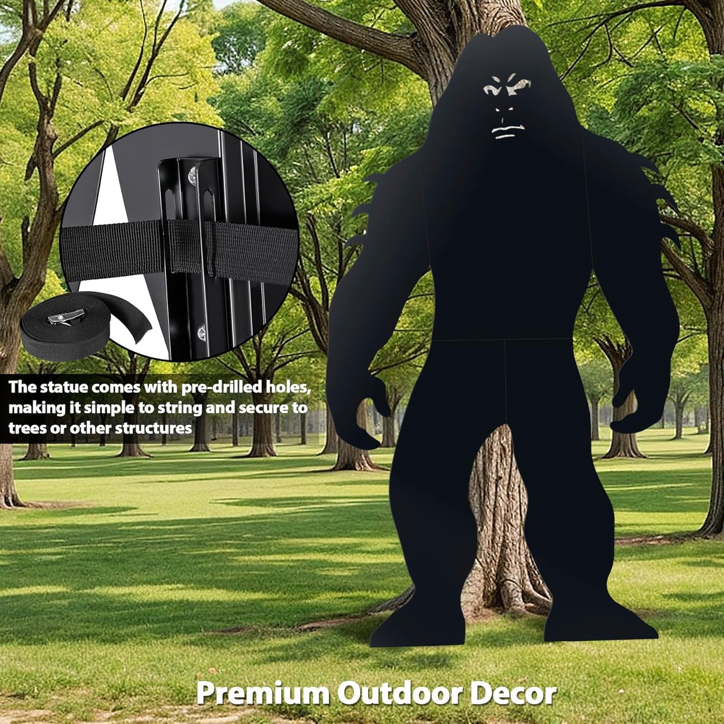 7.4Ft Tall Bigfoot Metal Outdoor Decor Big Foot Sasquatch Gifts for Men/Women/Dad Unique Bigfoot Silhouette Statues Perfect for Patio and Lawn Decor, Garden Decor, Yard Art, Yard Display