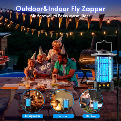 Bug Zapper Indoor - Bug Zapper Fly Zapper with Extra Bulb 4200V Mosquito Zapper Outdoor Mosquito Killer Fly Traps Insect Killer for Home Patio Camping, Plug-in with 4.92 Ft Cord