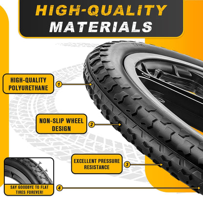 20x1.95" Rim Flat Free Cart Tire Assembly for Rubbermaid Garden Yard Cart, Garden Cart Wheels 20 inch with 5/8" Bearing Replacement for Wheelbarrow, Garden Trailers, Roofing Equipment by AZUNYYDS