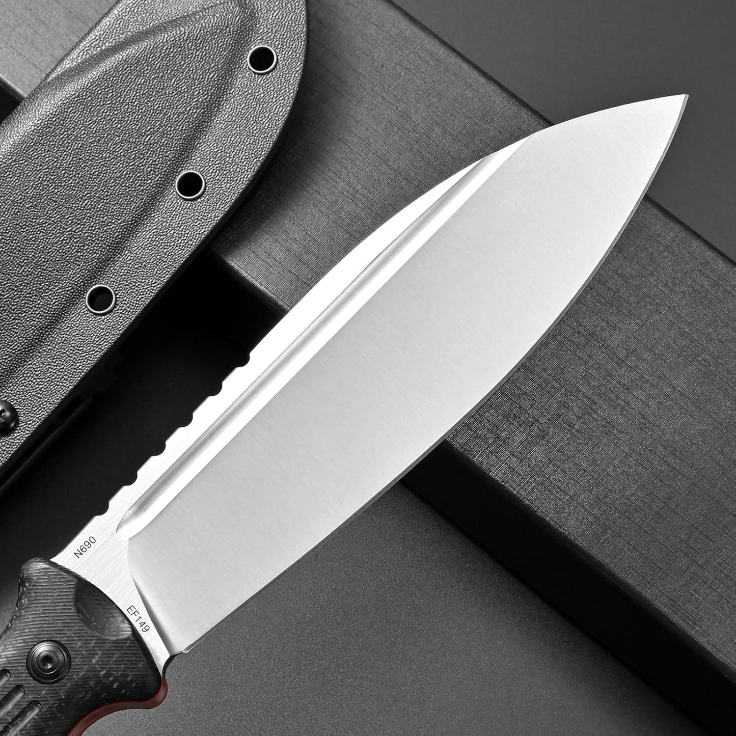 Eafengrow EF149 Fixed Blade Knife N690 Steel Blade Colorful G10 Handle Full Tang EDC Straight Knife for Hunting Camping Adventure