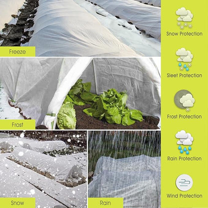 RIFNY Plant Covers Freeze Protection, 1 oz/yd² 10Ft x 33Ft Frost Cloth Plant Freeze Protection for Winter Frost Snowstorm, Frost Blankets for Outdoor Plants Protect from Birds, Pests