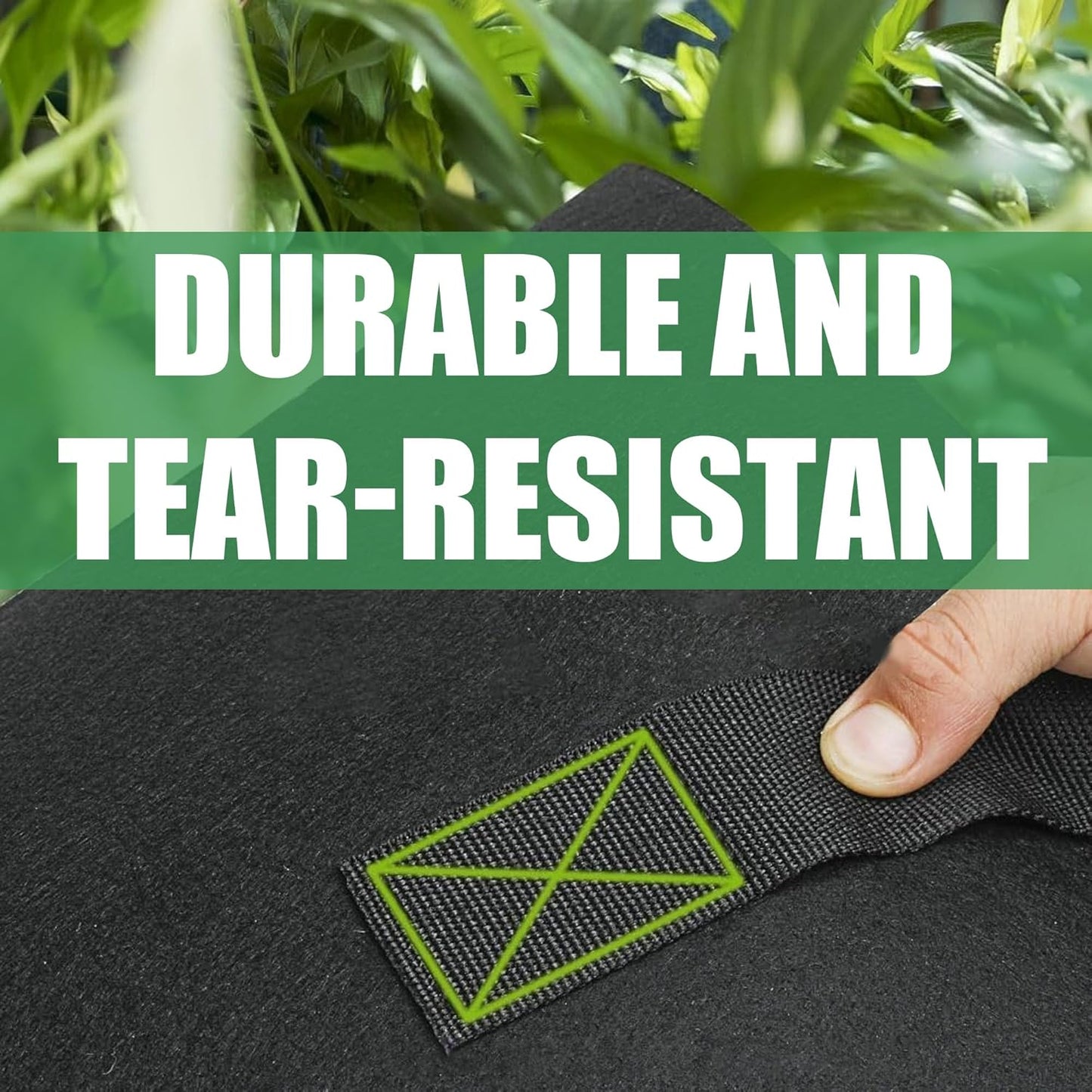 2-Pack 20 Gallon Fabric Grow Bags with Handle, Heavy Duty 300G Thickened Nonwoven with Handles and Reusable, Suitable for Garden Vegetables,Fruits and Flowers(Black)