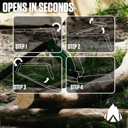 AGAWA - BOREAL15 Tripper Kit - Includes 15" Folding Saw, Nylon Carrying Case, 15" All-Purpose & 15" Aggressive Blade - For Camping, Hiking & Survival Gear (Black Frame/Green Handle)