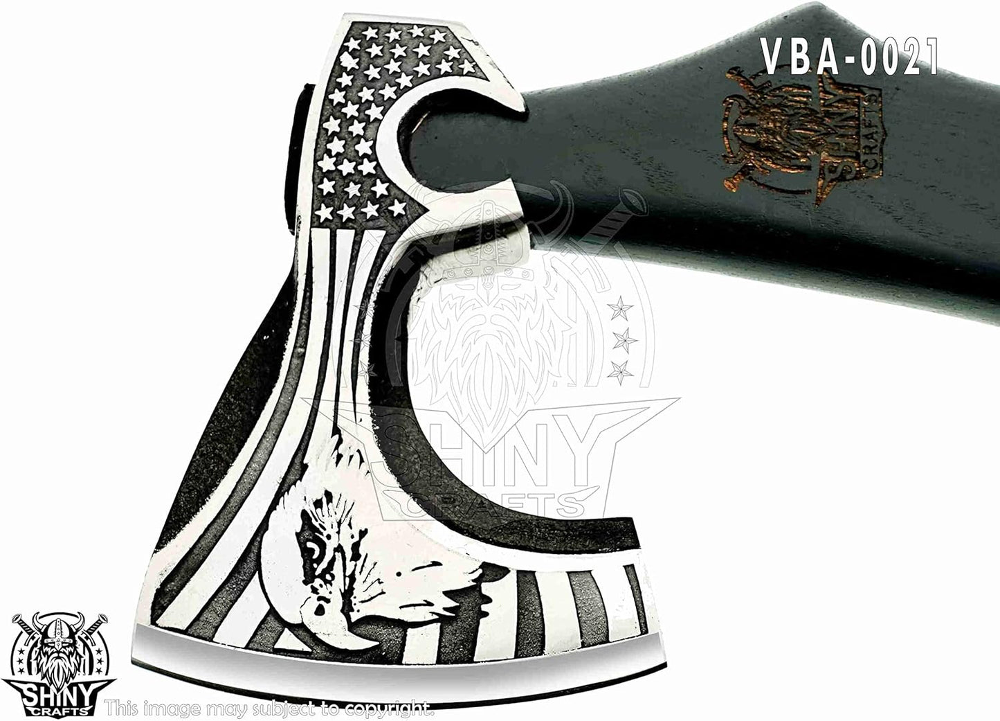 SHINY CRAFTS-Axes Berserker Axe Hatchet Tomahawk Battle Axe-Handmade Viking Axe with Carbon Steel Head with Ashwood Handle Viking Gifts for Men with Premium Quality Leather Sheath (SCA 21)