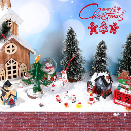 Marspark Christmas Village Accessories 5 x 50 Inch Christmas Miniature Road Village Street Mat Xmas Snow Street Decorations for Little Landscape(Red Brick Style)