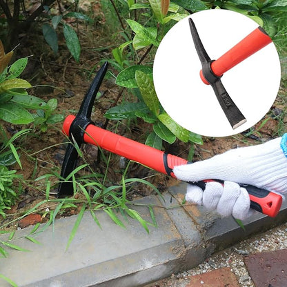 3 PCS 15 Inch Pick Mattock Hoe, Forged Weeding Garden Pick Axe with Fiberglass Handle, Pick Mattock Hoe for Loosening Soil, Gardening, Camping
