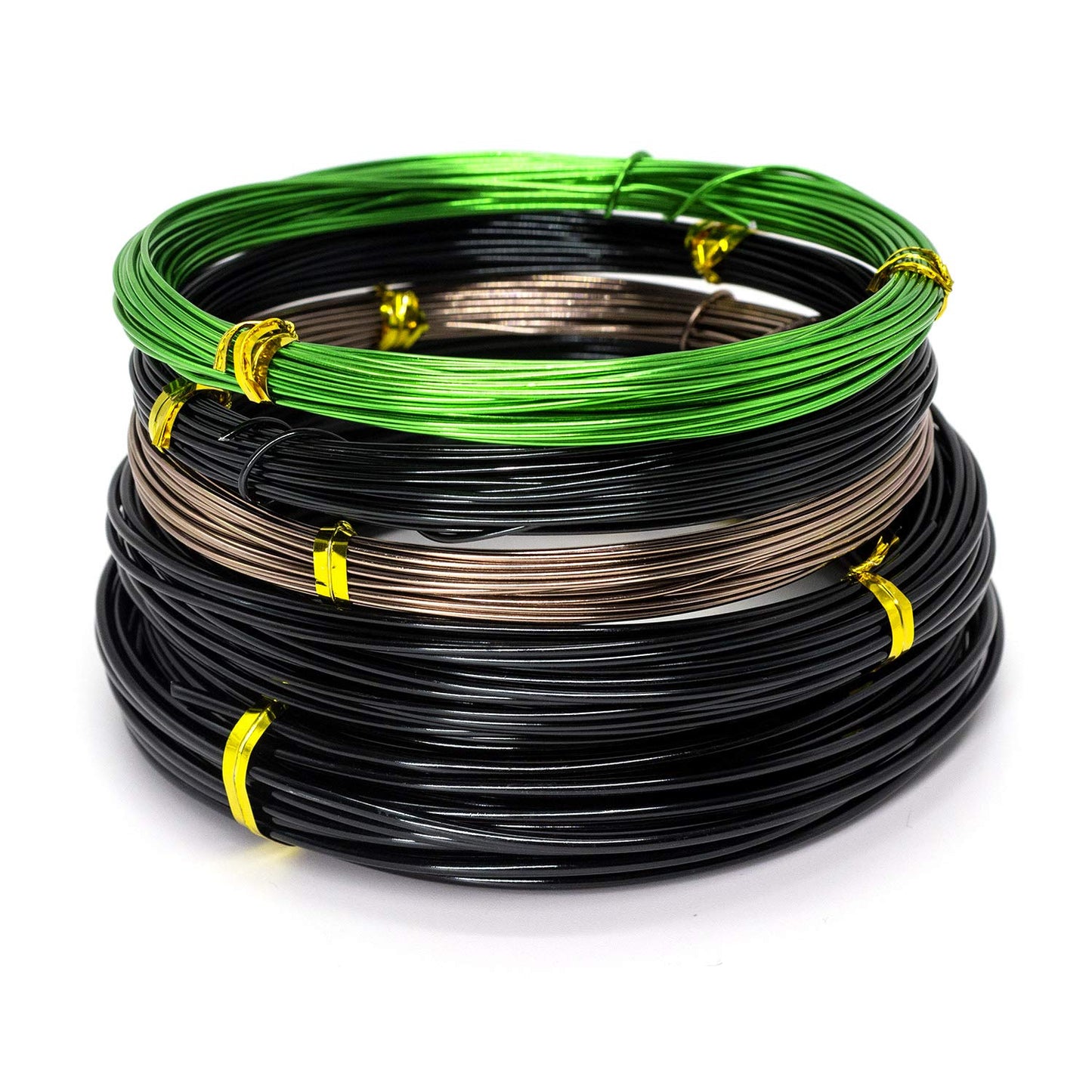 Bonsai Wire Kit - 5 Rolls, 164 Feet Total. Anodized Aluminum Training Wire, 1mm/1.5mm/2.0mm, for Bonsai Trees Indoor
