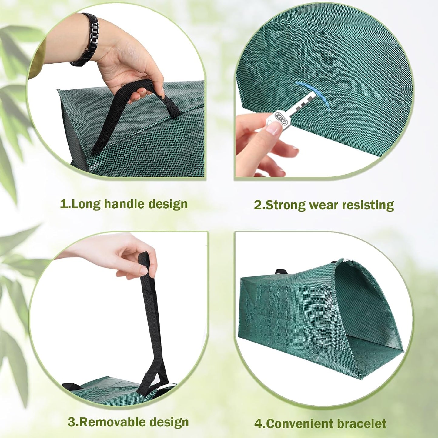 Leaf Collector, 200L Collapsible Garden Bag for Yard Waste, Reusable Heavy Duty Yard Waste Bag for Leaves, Lawn Trash, and Home Use(dustpan-shaped, 53 Gallon/200L)