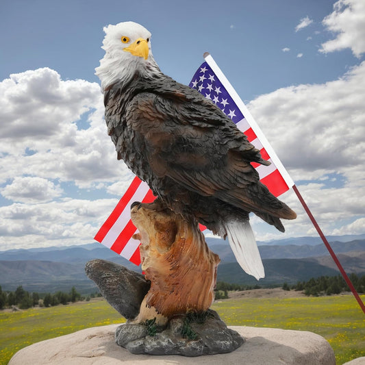 13.2" Real Eagle Outdoor Sculpture,Funny Bird Statue,Garden Beach Statue Decor,Resin Animal Seabird Ornaments,Coastal Beach Decor,Patio Decor for Outdoor Table Decorfor Garden,Lawn,Yard