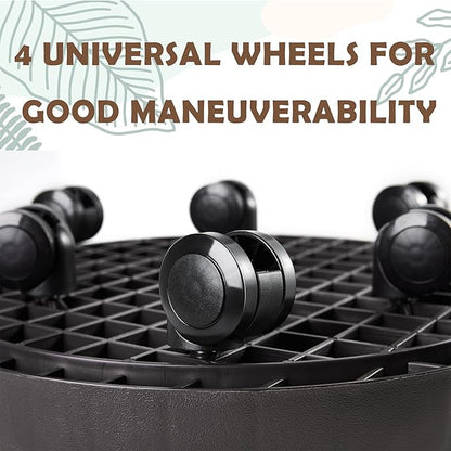 12.6 Inch Planter Caddies Rolling Saucer Caddy with Wheels, Heavy Duty Wheeled Stand for Potted Plant, Round Coaster Roller Base Tray with Casters, Flower Pot Dolly Holder for Indoor Outdoor