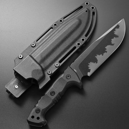 GTK7 Fixed Blade Knife DC53 Steel Blade Full Tang Nylon Fiberglass Handle EDC Fixed Knifes for Outdoor Camping Bushcraft (black)
