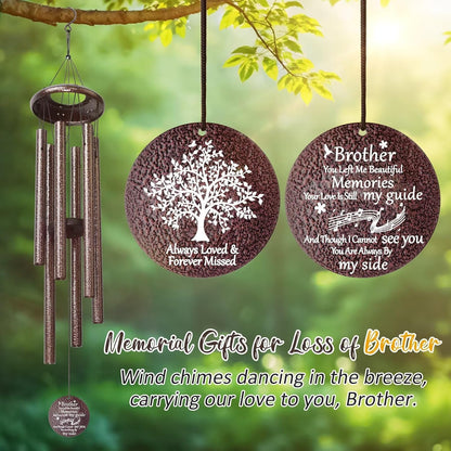 Memorial Gifts for Loss of Brother, 25''Memorial Wind Chimes, Bereavement, Condolence, Remembrance, Sympathy Gifts Windchimes in Memory of Brother
