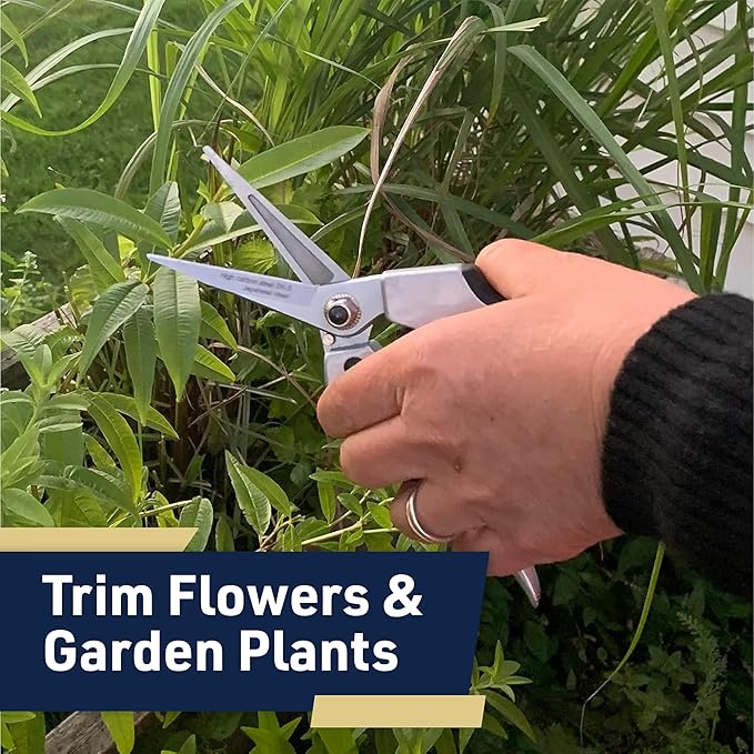 Pruning Shears - Garden Scissors Florist Snips - 2.5” Blades - Flower Scissors for Cutting Fresh Flowers, Trimming, or Harvesting Herbs or Fruit - Pruners for Gardening Tools by Kings County Tools