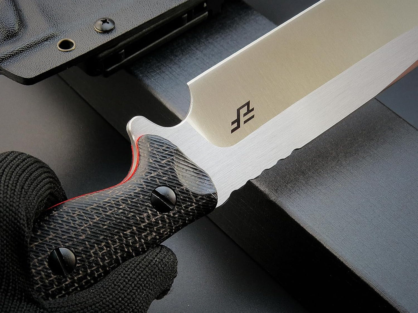 Eafengrow EF143 Fixed Blade Knife AUS-10 Steel Blade Micarta Handle Full Tang EDC Tool Straight Knife for Working Camping Hunting