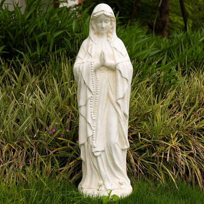 Virgin Mary Outdoor Statue - Religious Garden Statue, Blessed Mother, Virgen De Guadalupe, Large Outdoor Garden, Ivory