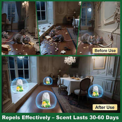 32PCS Mouse Rodent Repellent, Natural Mouse Repellent Peppermint Oil for Mice, Rats, Squirrels, Spiders and Pests, Keeps Pests Away Effectively from Garden & Home, Indoor & Outdoor Use (Peppermint)