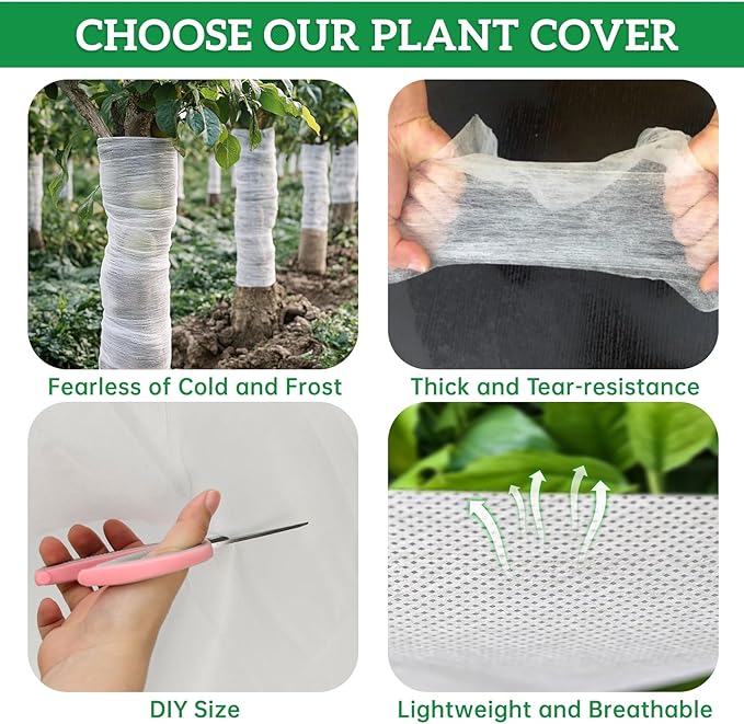 Plant Covers Freeze Protection 10 ft x 30 ft Fabric Frost Cloths for Outdoor Plants 1oz/yd² Floating Row Plant Blankets for Winter Frost Sun Protection
