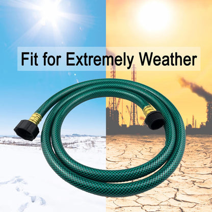 PVC Garden Hose 1/2 Inch, Flexible Water Hose with Male and Female Fittings, No Leaking, Heavy Duty, for Household, Outdoors, Lawns, Patio (15 FT, Green, Plastic Fittings)