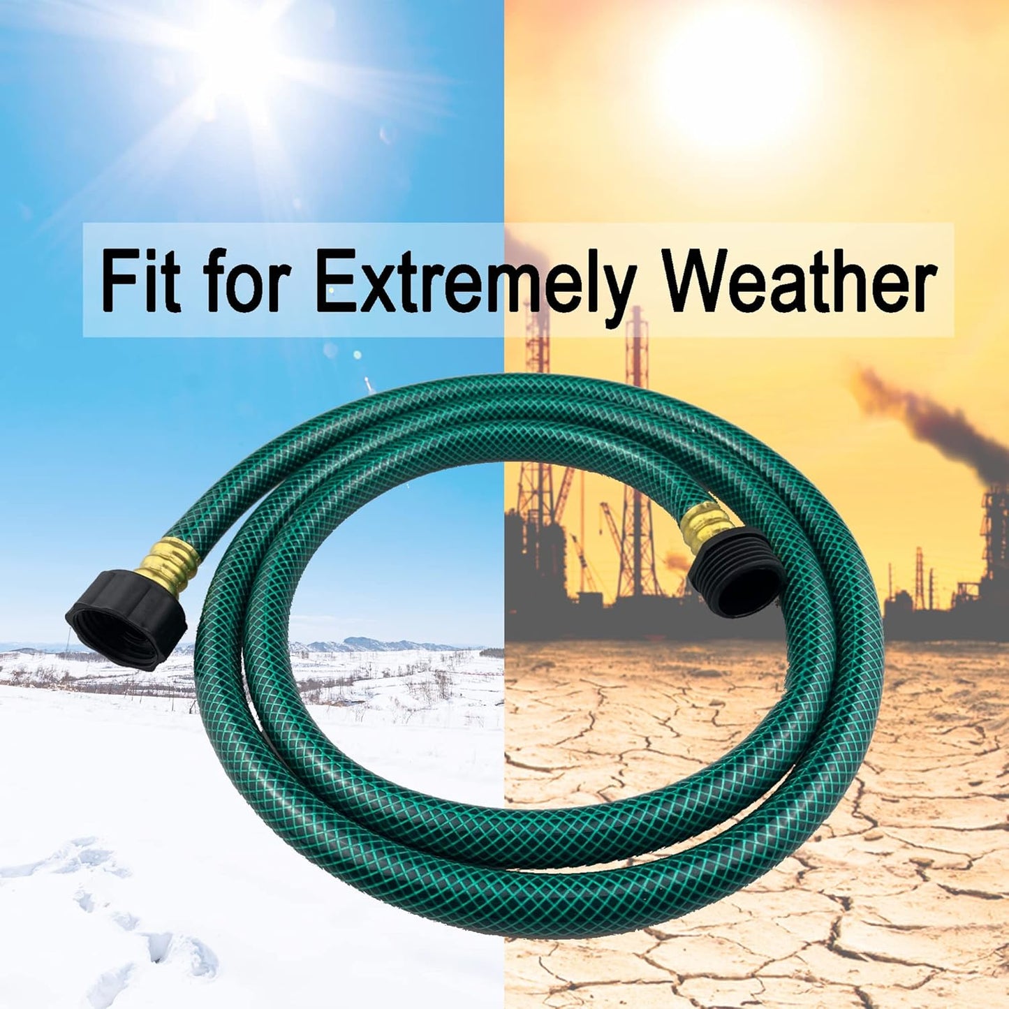PVC Garden Hose 1/2 Inch, Flexible Water Hose with Male and Female Fittings, No Leaking, Heavy Duty, for Household, Outdoors, Lawns, Patio (50 FT, Green, Plastic Fittings)