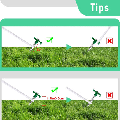 20 Pack Tent Stakes Heavy Duty, 9.84 Inch Rust-Proof Metal Tent Pegs, Ground Stakes Yard Stake for Camping Patio, Garden, Canopy, Grass, Outdoor (Green)