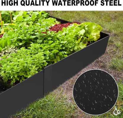 6 Inch Metal Landscape Edging, 6 Pack Heavy Duty Galvanized Steel Garden Edging, Hammer-in Metal Edging for Landscaping for Lawn, Pathway, Yard