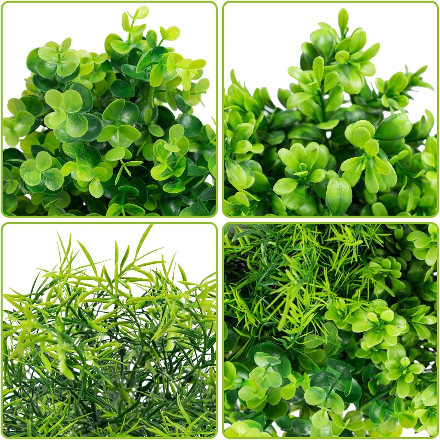 Ouddy Decor 6 Bundles Artificial Greenery Stems Mixed Fake Plastic Plants Eucalyptus Rosemary Faux Magnolia for Outdoor Indoor Garden Home Window Box Decor