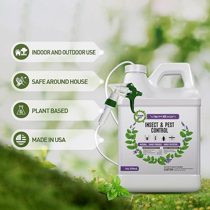 Peppermint Oil Insect & Pest Control Spray – 128oz Natural Plant-Based Bug Killer for Spiders, Ants, Flies, and Other Insects, Safe for Home & Kitchen Use