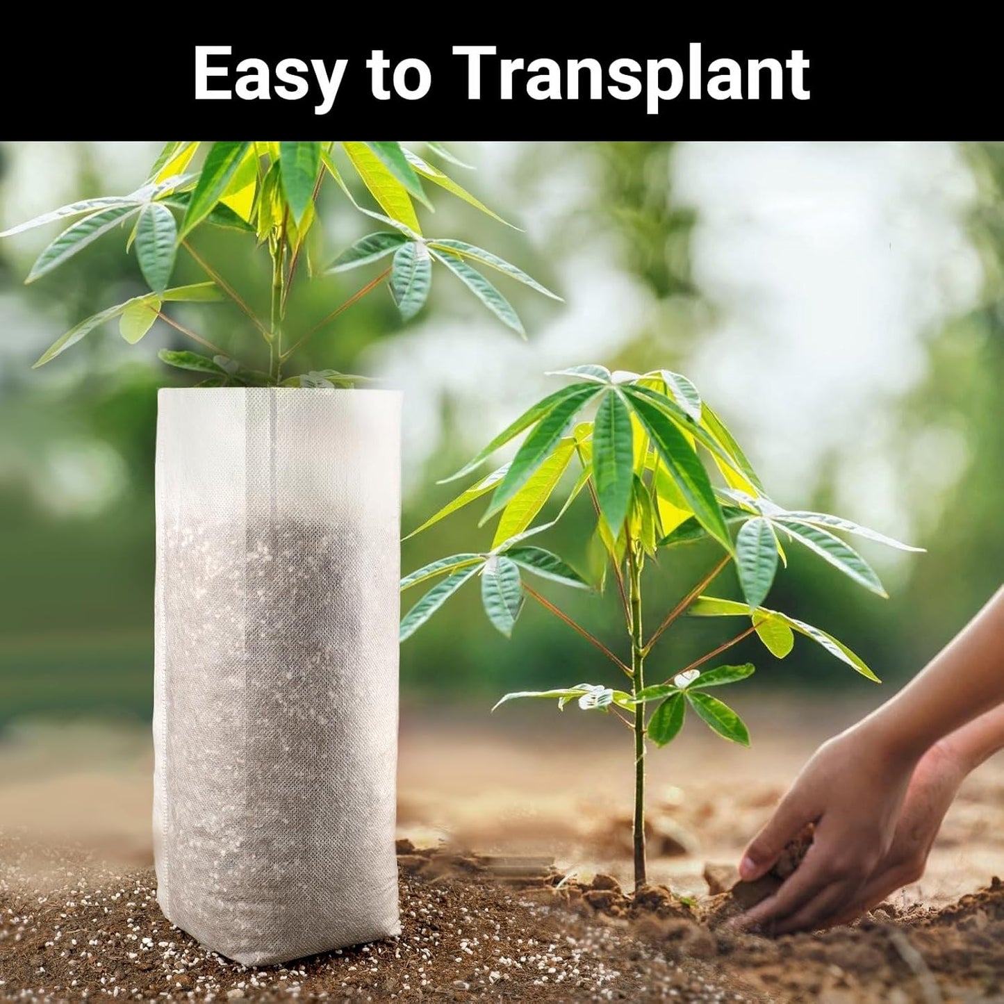 100pcs Nursery Bags for Plants - 7.87x13.77 inches Breathable Plant Grow Bags, Fabric Grow Seedling Pots for Vegetable, Fruit, Flower