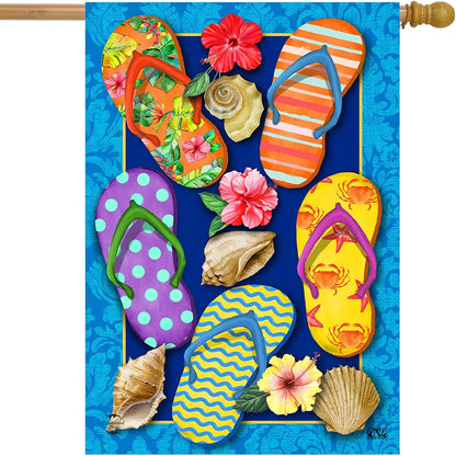Paradise Flip Flops Summer House Flag 28 x 40 Briarwood Lane