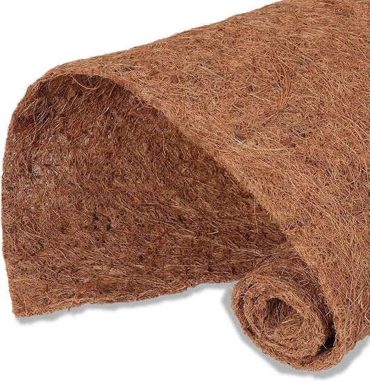 MIOHNAN Natural Coco Coir Fiber Liner Roll Sheet, Coconut Fiber Pad, Coconut Husk Liners Mat for Planters Baskets, DIY Moss Pole - 16x96 inch