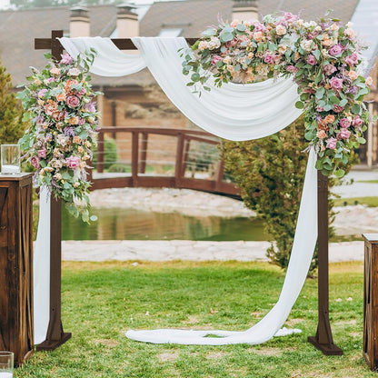 Wooden/Wood Arch 7.2FT for Wedding Ceremony, Arbor Backdrop Stand for Garden Parties, Indoor, Outdoor, Autumn Theme, Rustic Decorations
