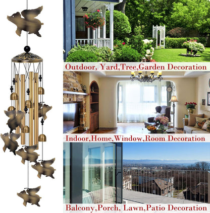 Flying Pigs Wind Chimes Decor, Mobile Blessing Wind Bells Decorate, Sympathy Wind Catcher, Memorial Gifts for Mom, Grandma, Woman (Housewarming/Outside/Indoor/Home/Room/Porch/Yard/Garden Decoration)