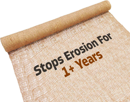 Sandbaggy Jute Netting Roll, 8 ft x 112ft - Biodegradable Erosion Control Blanket for Slopes, Hills & Drainage, Eco-Friendly, Durable Soil Stabilizer, Contractor-Approved for Landscaping (10 Rolls)