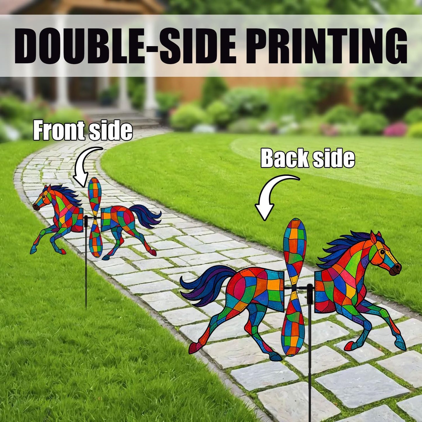Horse Petite Spinner Outdoor, Horse Wind Spinner for Yard and Garden